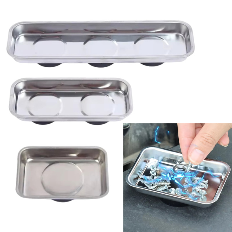 Magnetic Parts Tray - Bandeja Magnética Quadrada Durável de Aço