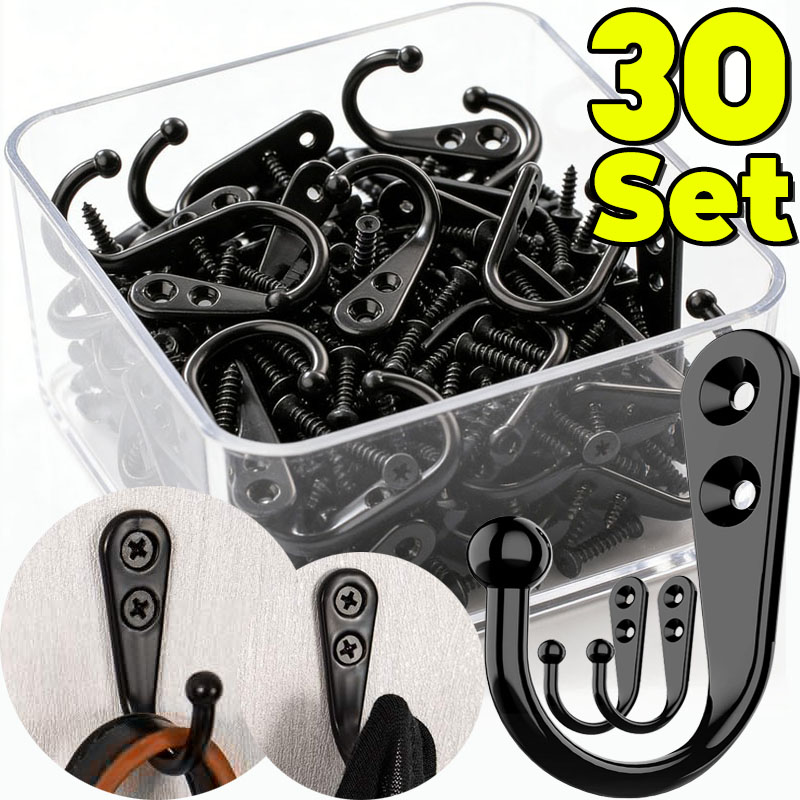 Screw Organizer Kit - Ganchos de Metal Preto com Parafusos,