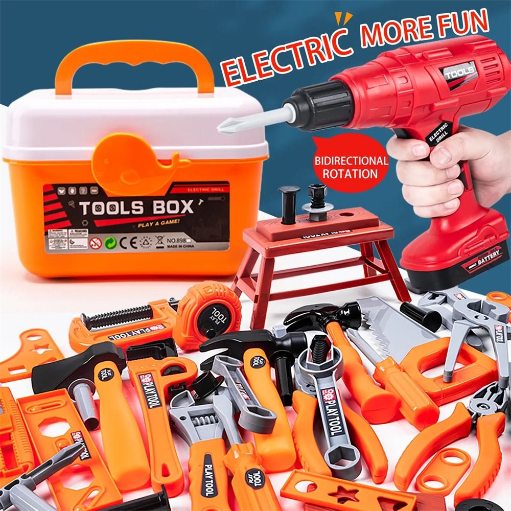 Workshop Tools Toy - Furadeira Elétrica de Brinquedo, Ferramentas de