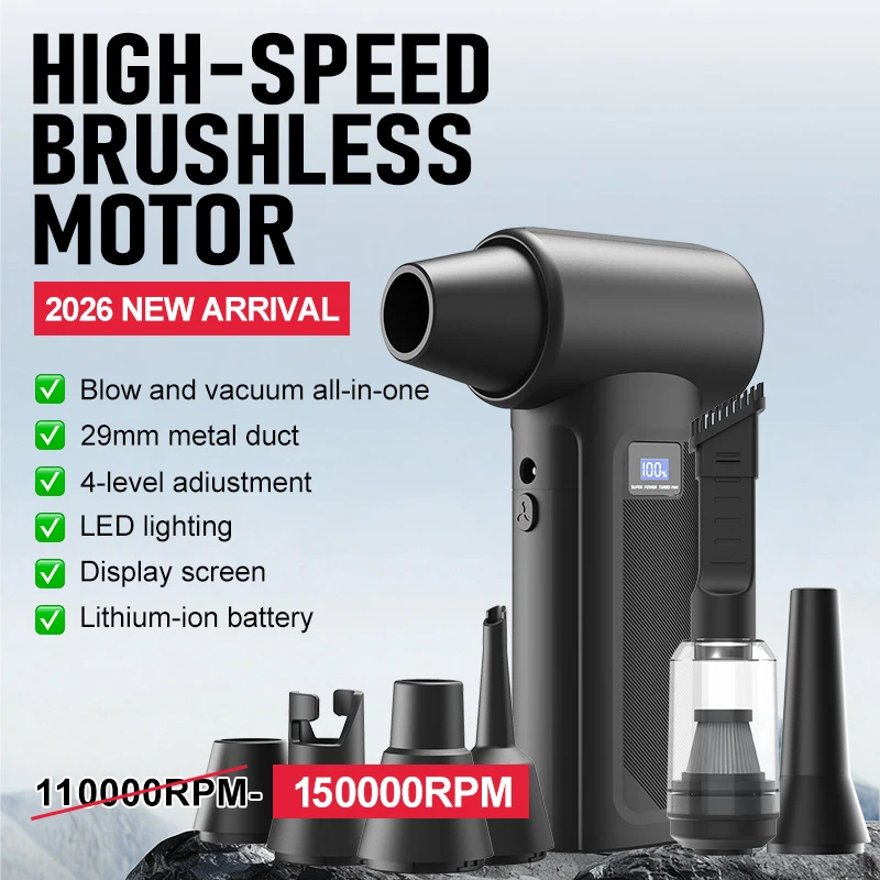 Workshop Cleaning Tools - Ventilador Turbo Sem Fio 150000RPM, Mini