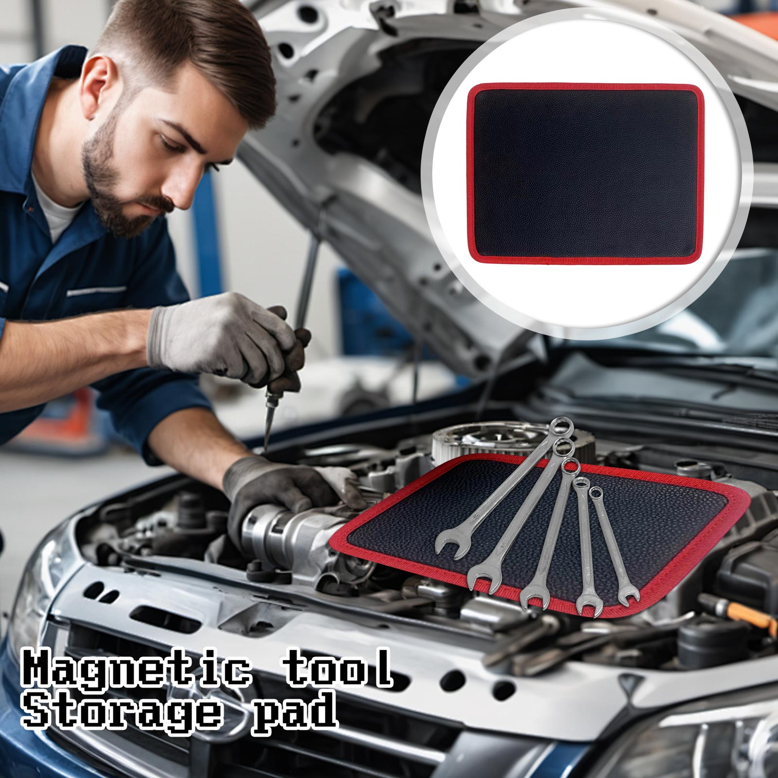Magnetic Parts Tray - Tapete de suporte de ferramenta magnética